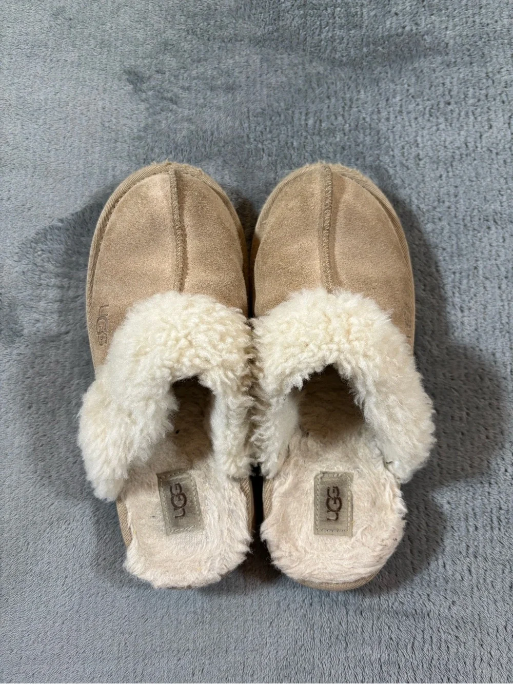 UGG Kids Slip-On Shearling Lined Slippers in Chestnut Tan